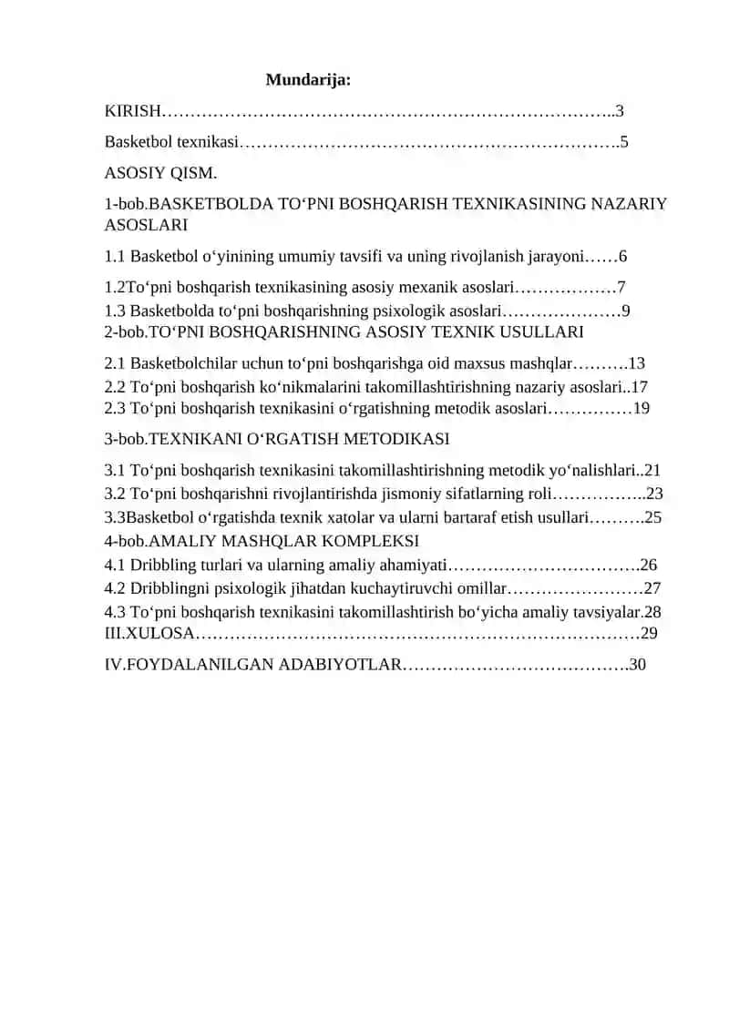 Basketbolda toʻpini boshqarish texnikasi usullarini oʻrganish 2