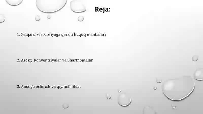 Korrupsiyaga qarshi kurash boʻyicha xalqaro qonunlar 2