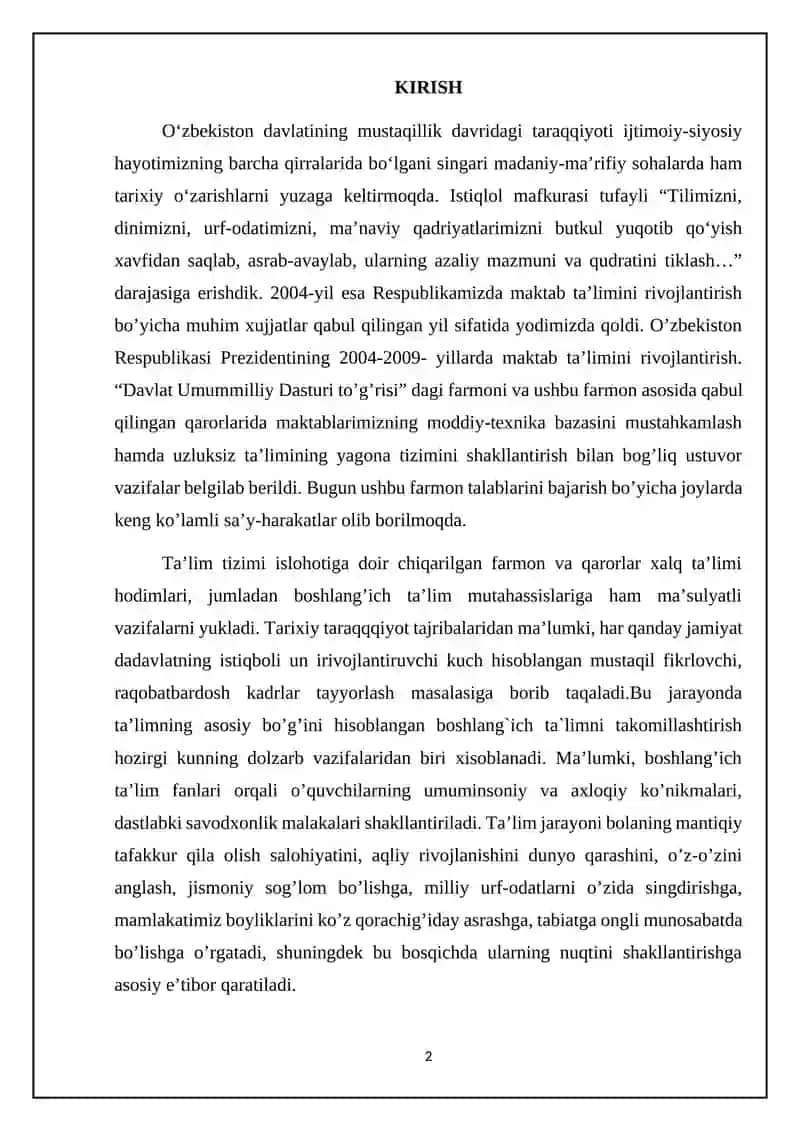 Og'zaki va yozma hisoblashga doir didaktik topshiriqlar to'plamini tuzish 2