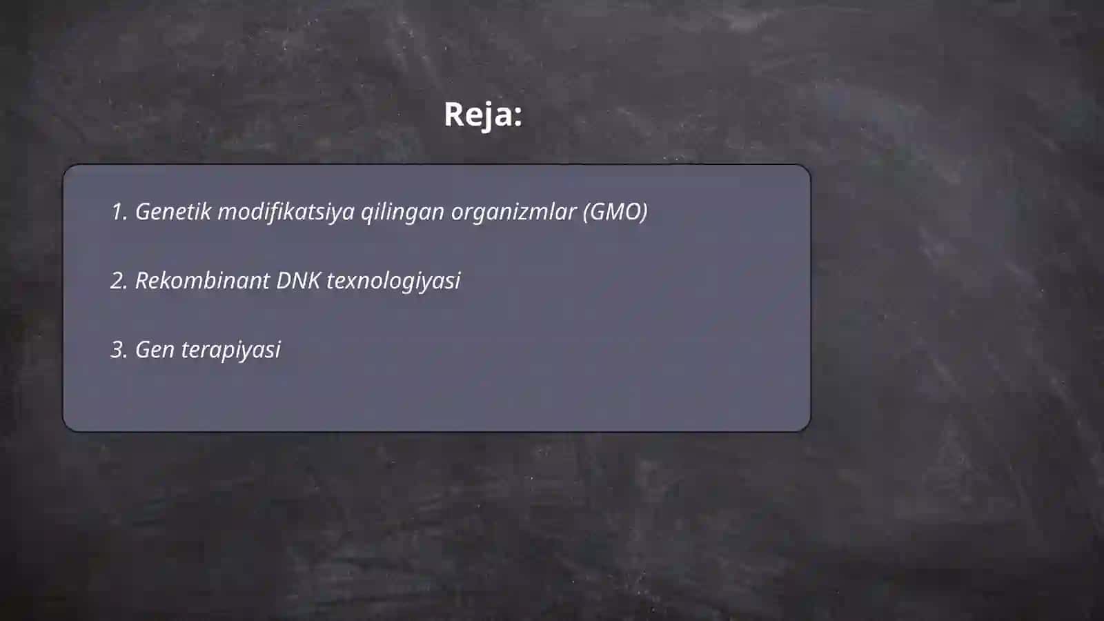 Genetik injeneriya va biotexnologiya 2