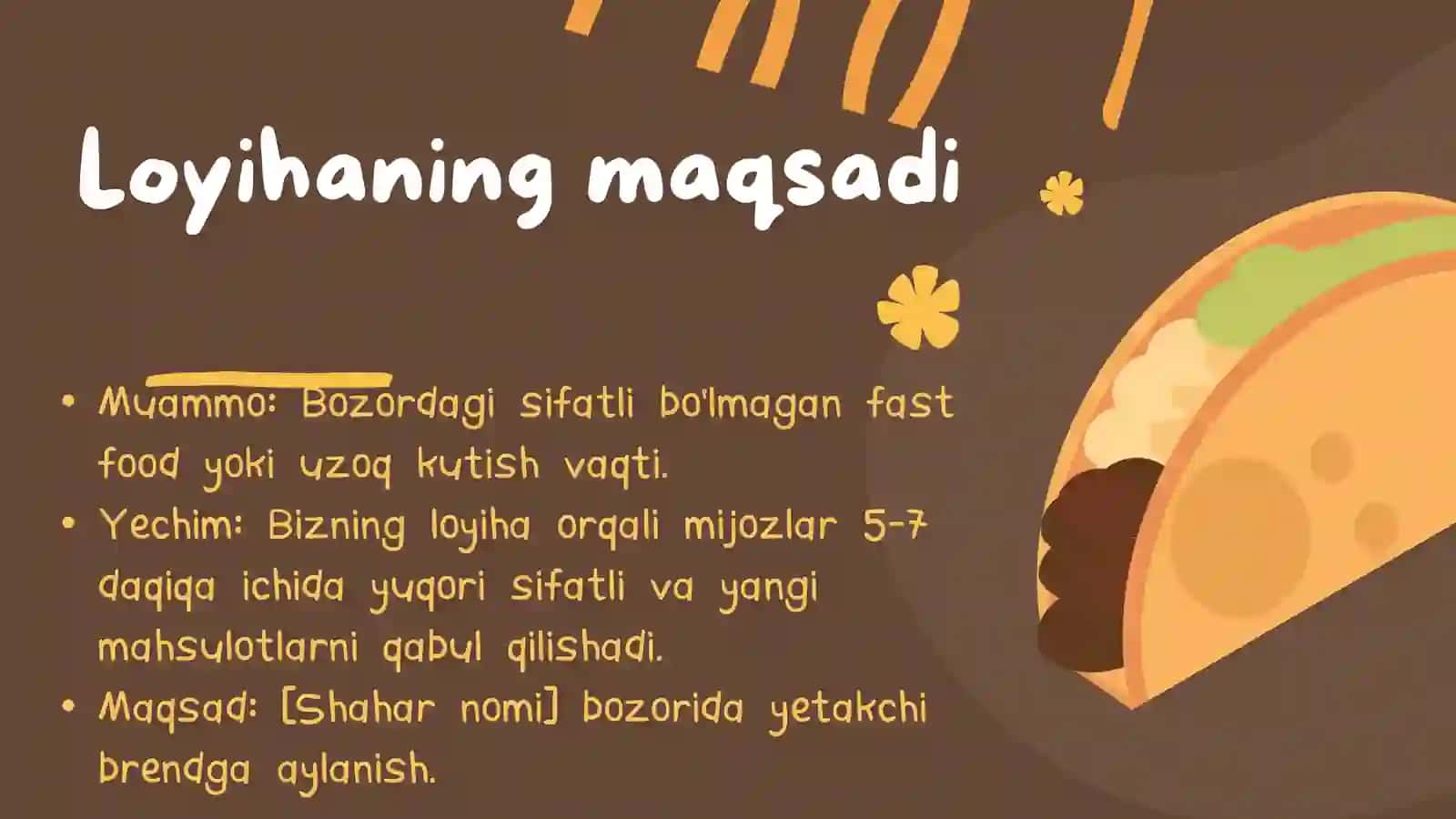 Zamonaviy Fast Food loyihasi 2