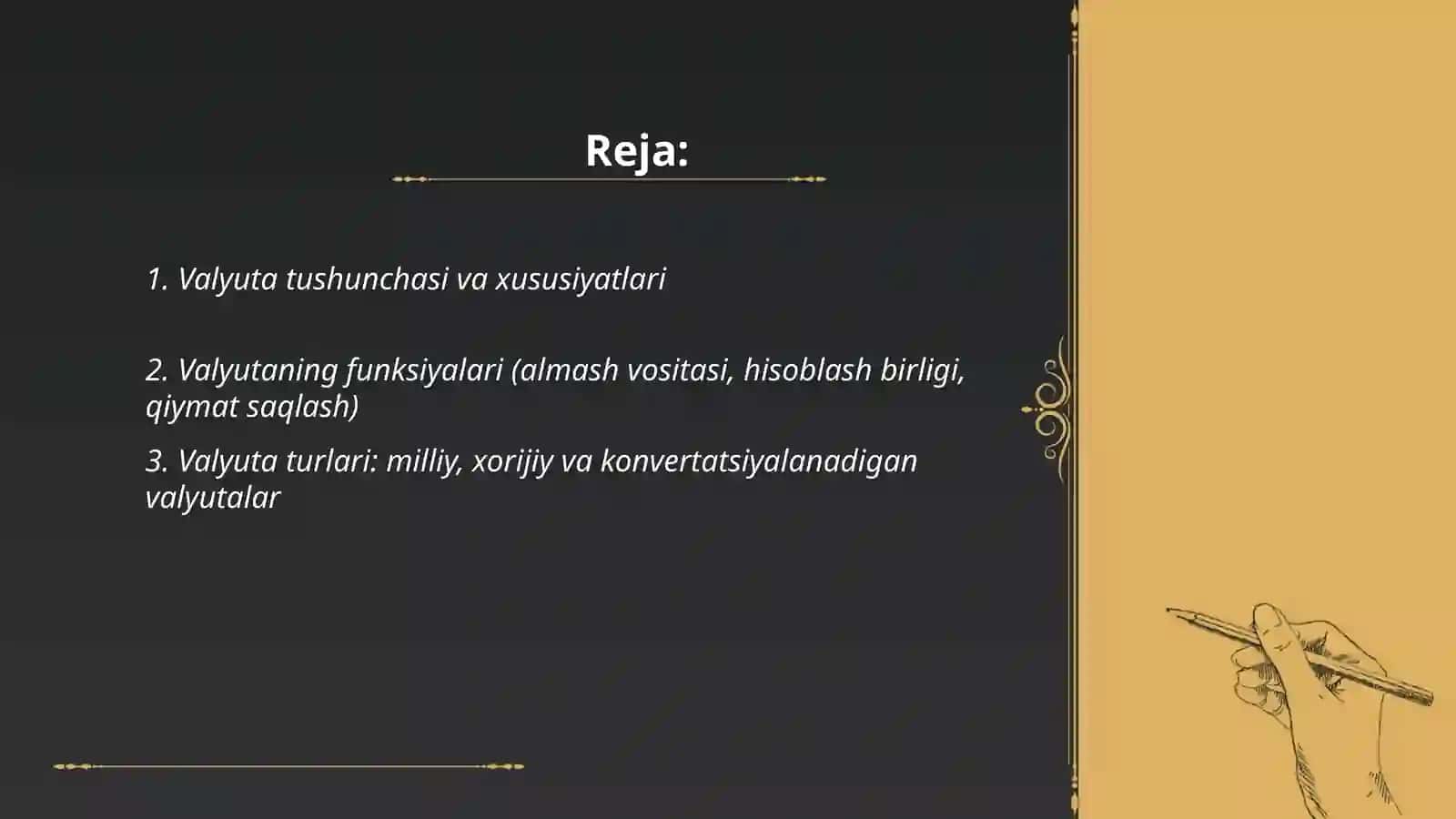 Valyuta va valyuta kursi tushunchasi 2