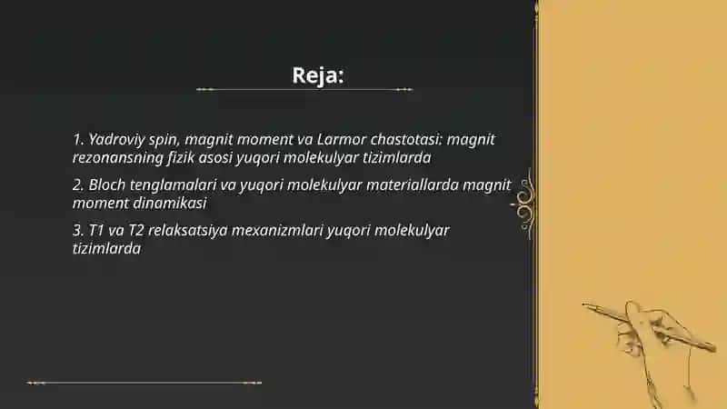 Magnit rezonans tomografiyaning fizik asoslari 2