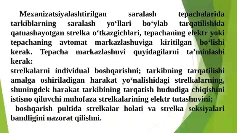 Saralash tepaliklarining  mexanizatsiya va avtomatizatsiya qurulmalari 2
