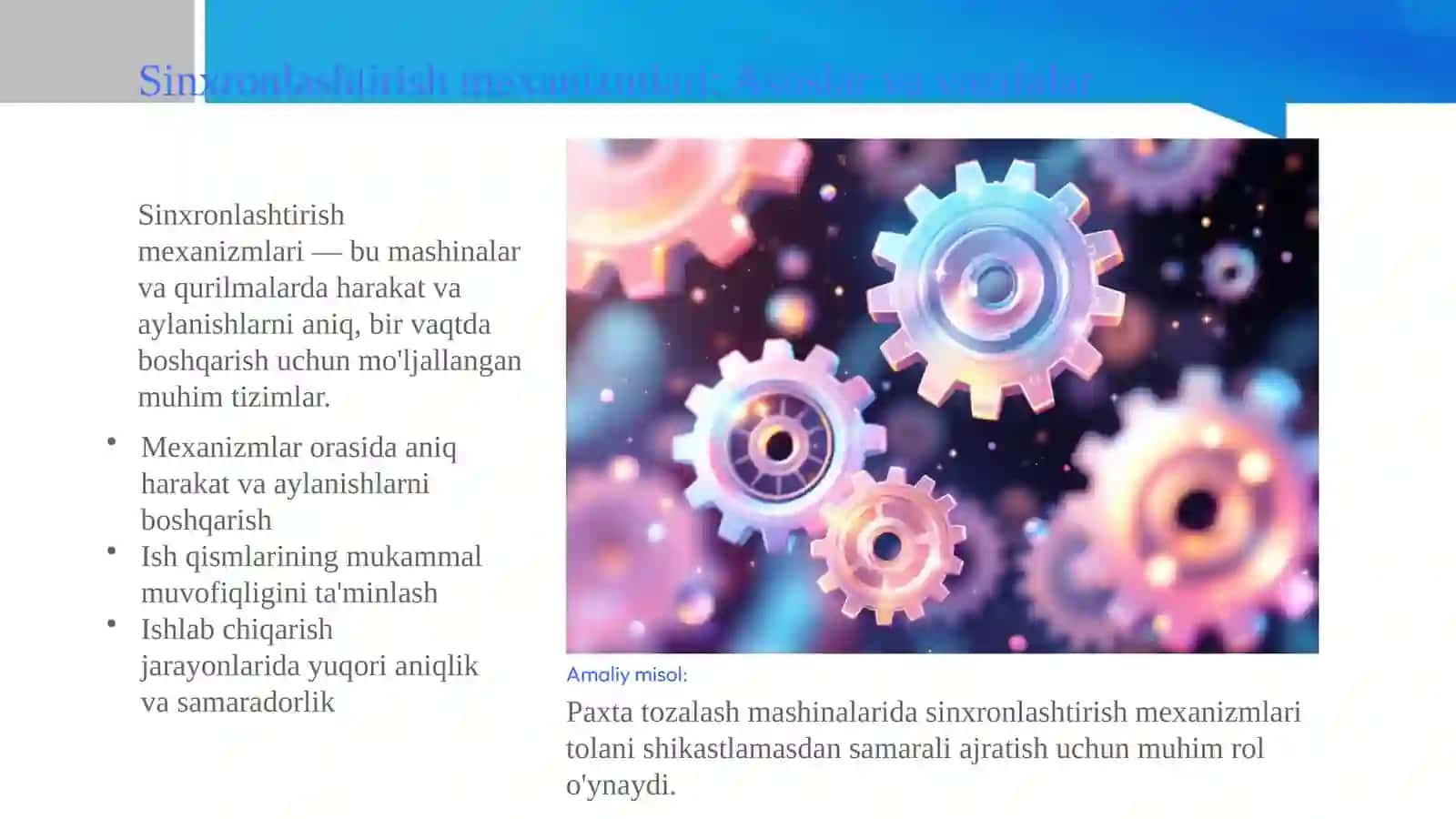 Sinxronlashtirish mexanizmlarini jarayonlarida 2