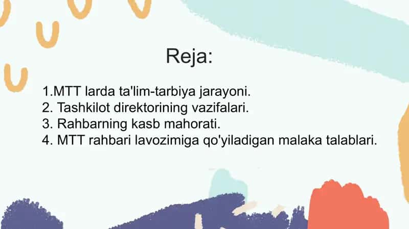 Maktabgacha ta'lim tashkilotlari rahbari mehnatini ilmiyasosda tashkil etishning innovatsion texnologiyalari 2