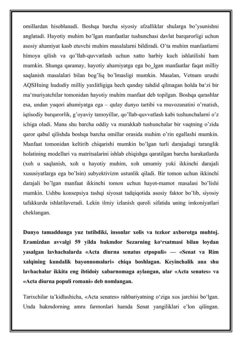 MILLIY MANFAATLARGA IQTISODIY TAHDIDLAR 2