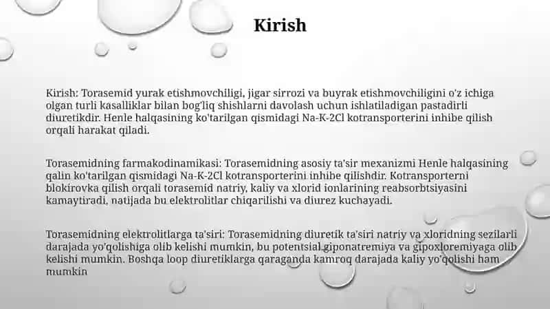 Torasemid Preparatining Farmakodinamikasi 2