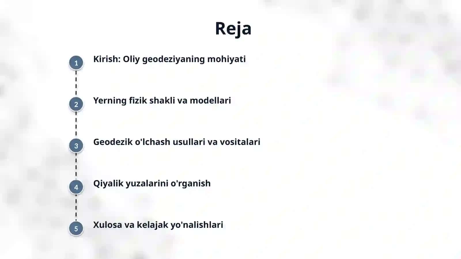 Oliy Geodeziya haqida ma'lumot. Yerning shakli va keltirilish sırtları 2