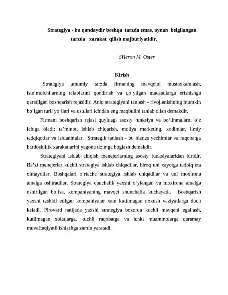 Raqobatchilik umumiy strategiyalari 2