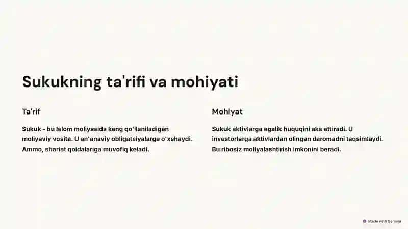 Sukukning ta'rifi va mohiyati 2