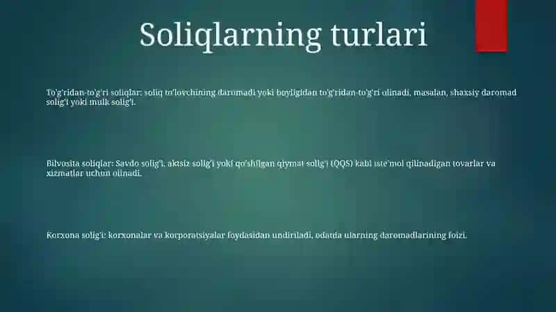 Soliq Elementlari Va Ularning Tavsifi 2