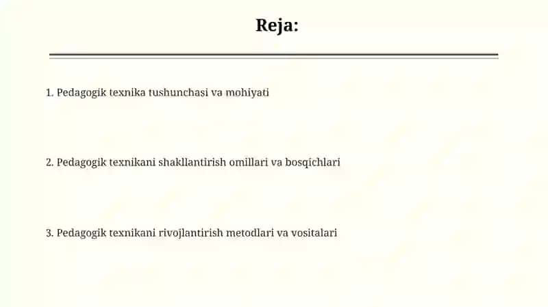Pedagogik texnika haqida tushuncha va uning shakllantirish uslublari 2