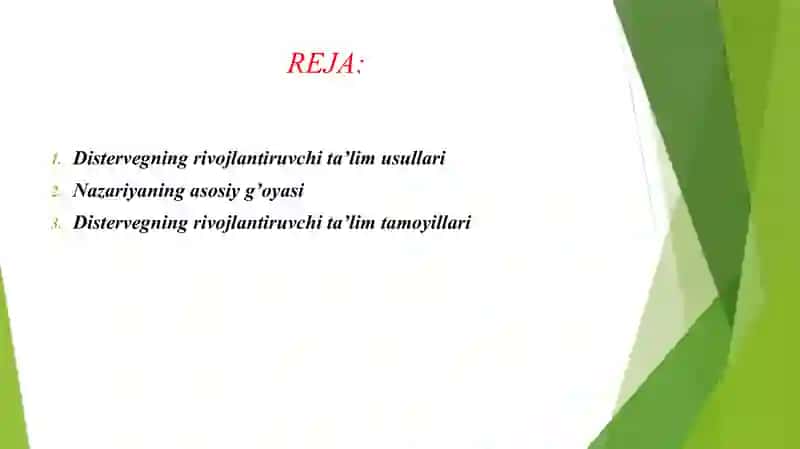 ADOLF DISTERVEGNING RIVOJLANTIRUVCHI TA’LIM NAZARIYASI. 2