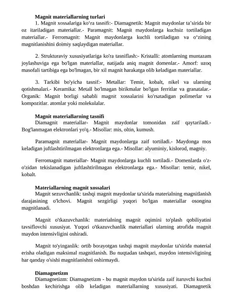 Magnit Materiallari Haqida Umumiy MaʼLumotlar 2