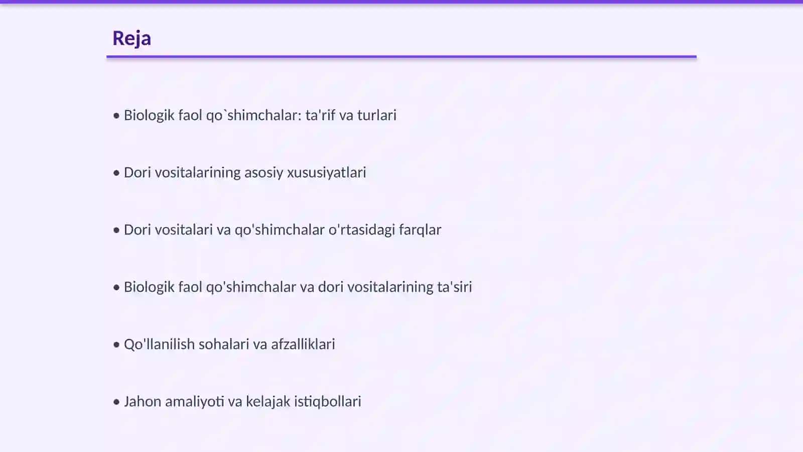Biologik faol qo`shimchalar va dori vositalarining qiyosiy taxlili 2