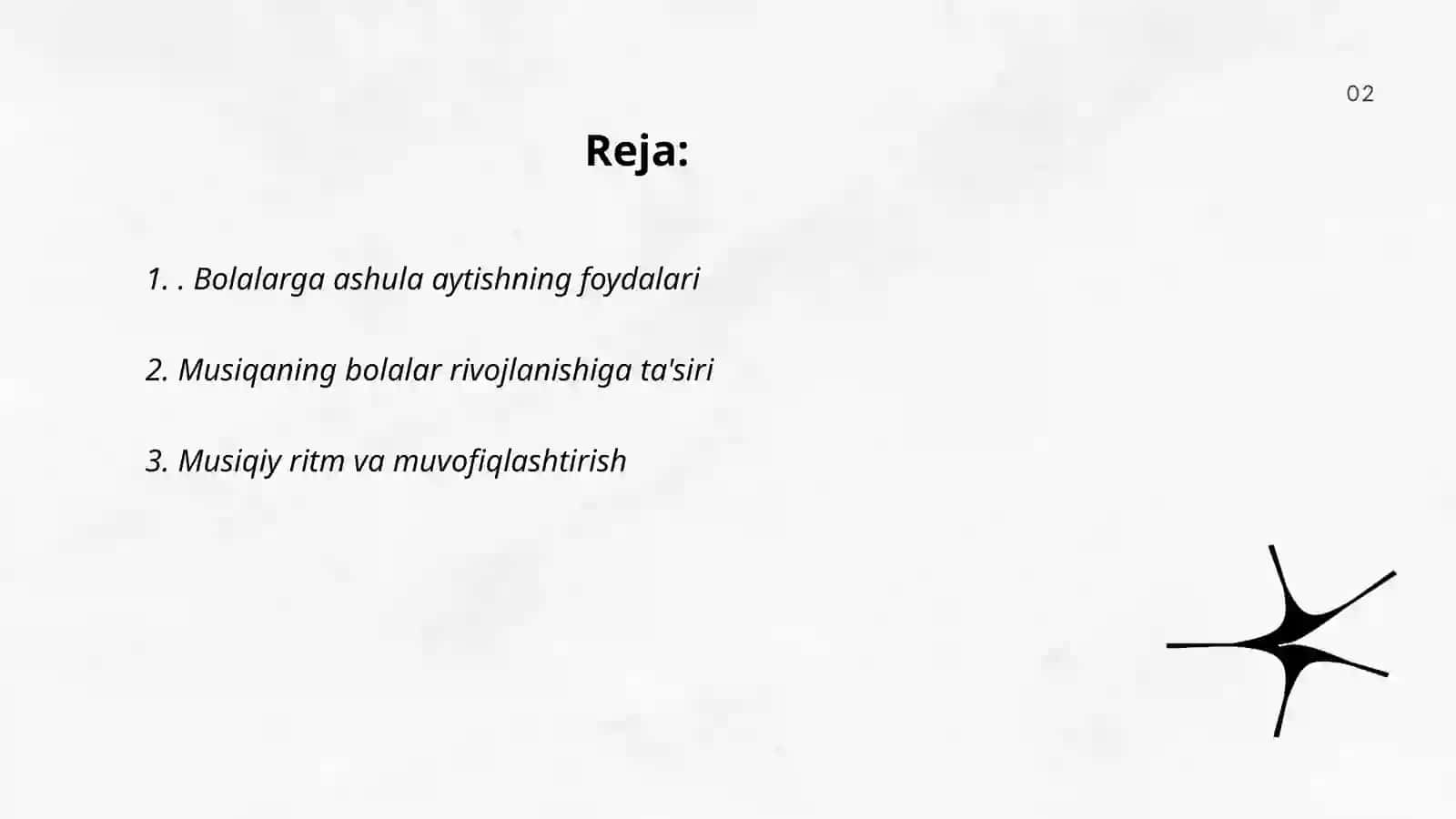Bolalarni ashula aytish, musiqa tinglash va musiqaviy ritmik harakatlarni o'rgatishga bag'ishlangan buklet tayyorlash 2