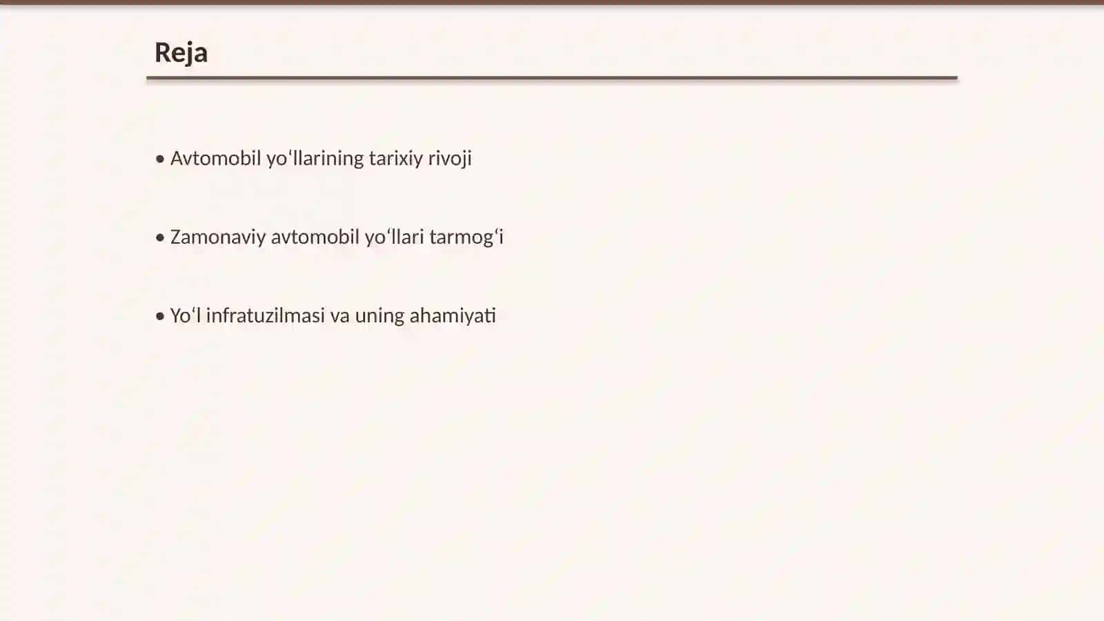 O‘zbekiston Respublikasi avtomobil yo‘llari tarmog’ining zamonaviy holati 2