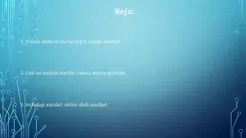 Oʻzbektilining asosiy imlo qoidalari 2