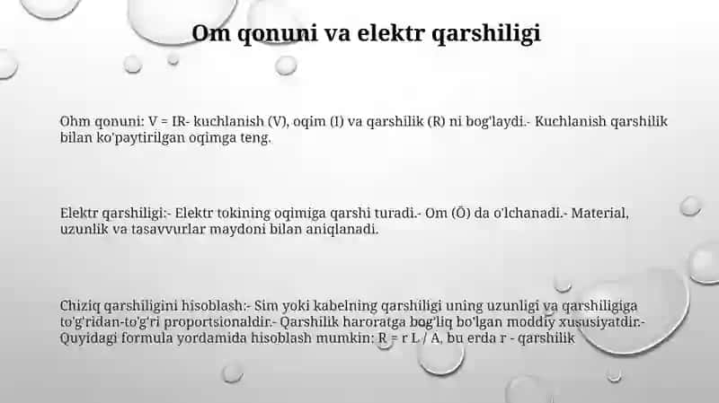 Elektr Linyalar Qarshiliklarini Hisoblash 2