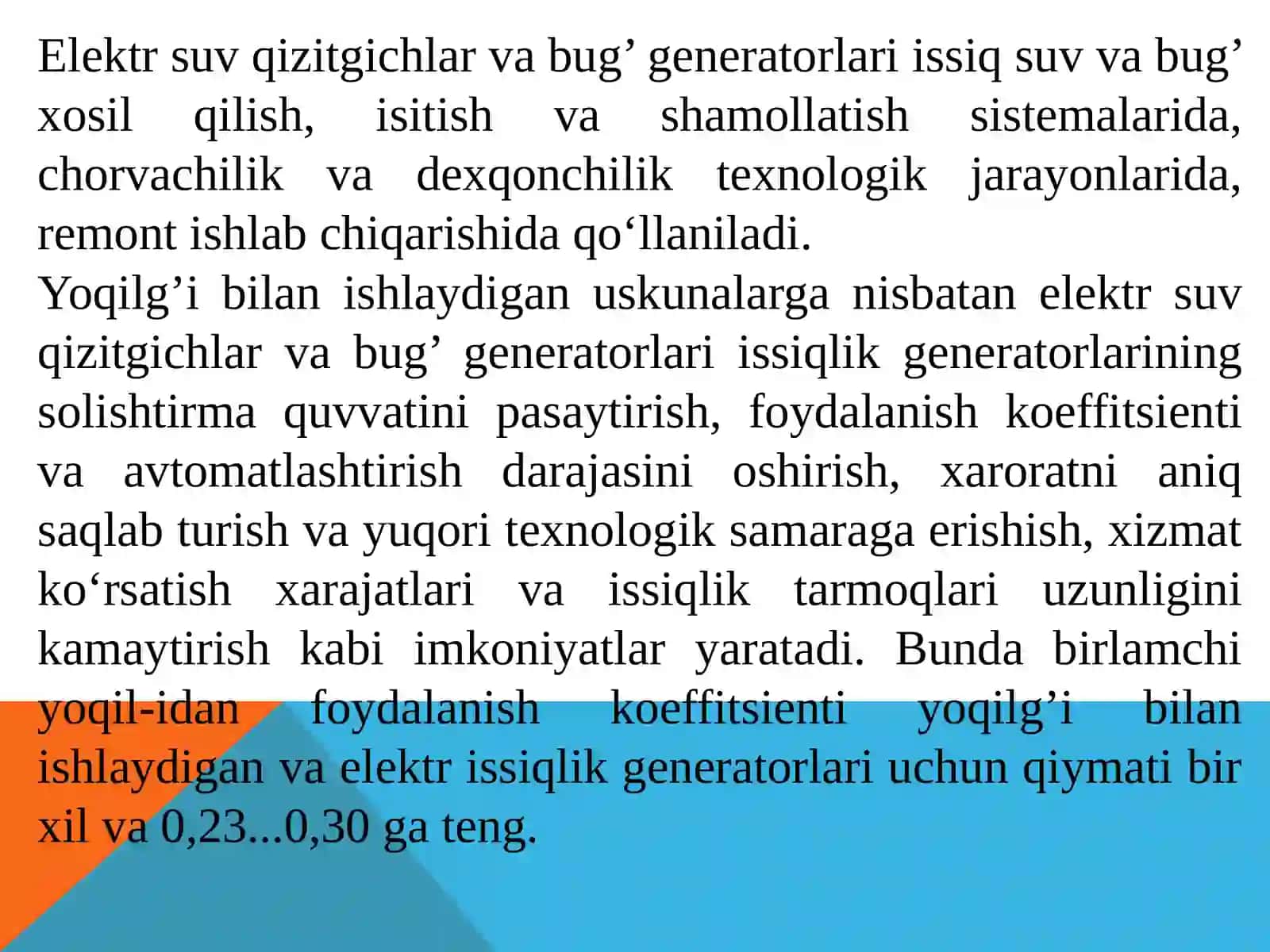 Elektr suv qizitgichlar va bug' generatorlari 2