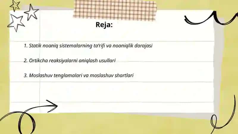 Statik noaniq sistemalar hisobi 2
