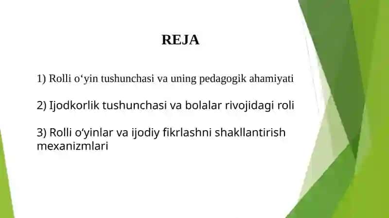Bolalarda rolli oʻyinlar orqali ijodkorlikni rivojlantirish 2