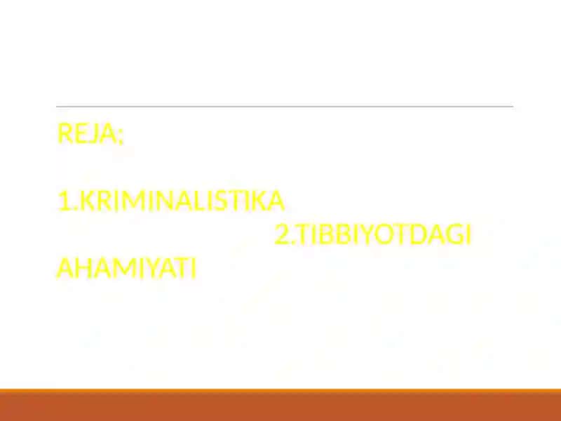 Kriminalistikada kimyoning o'rni 2