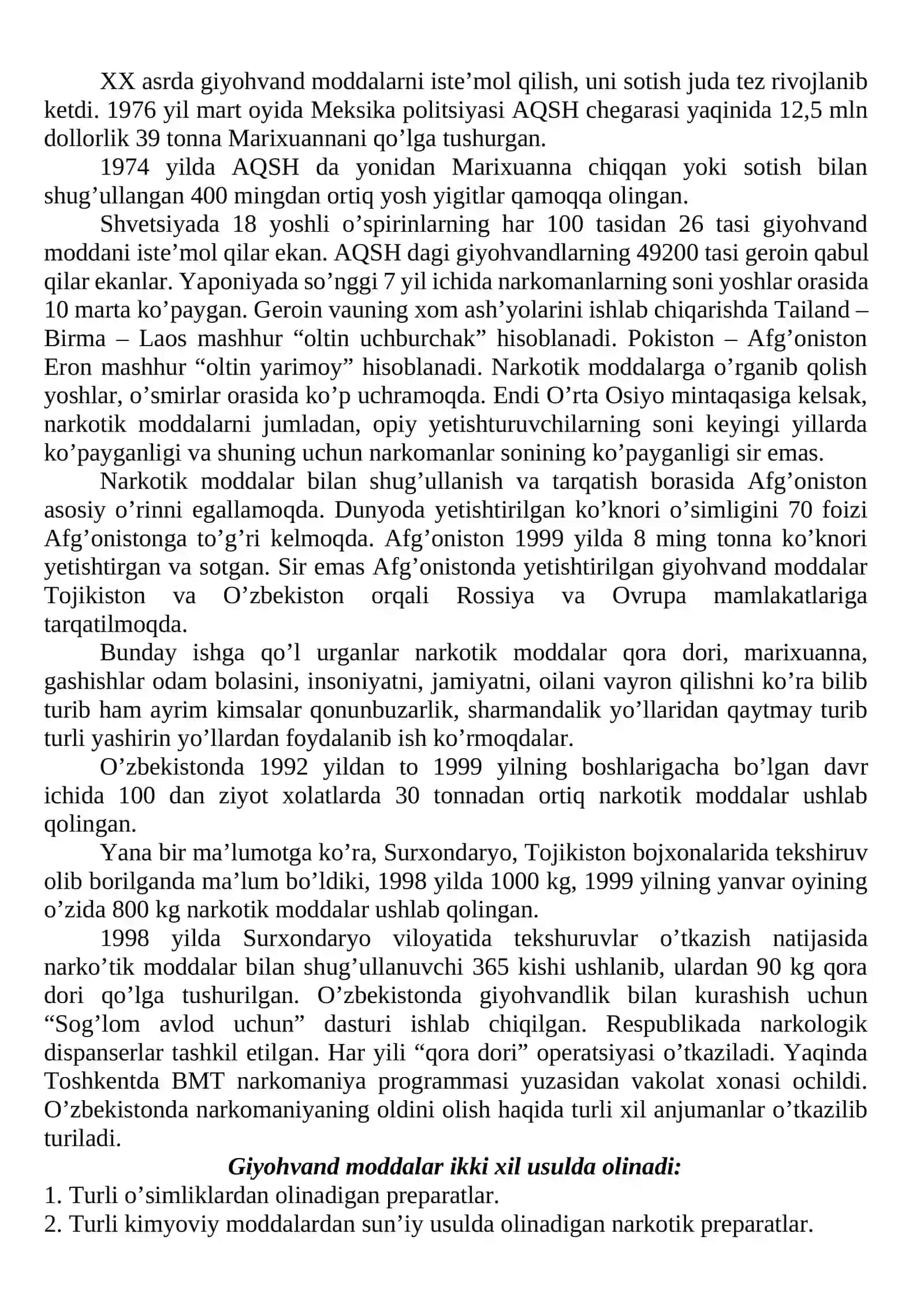 Giyohvandlik va uning zararli оqibatlari 2