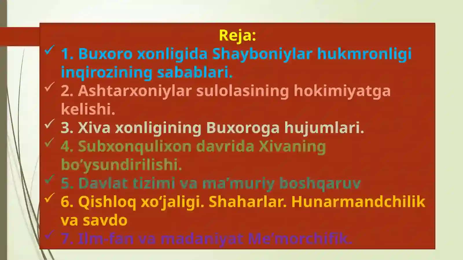 BUXORO XONLIGIDAАSHTARXONIYLAR SULOLASI HUKMRONLIGINING OʼRNATILISHI VA SIYOSIY TARIXI 2