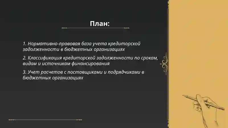 Учет кредиторской задолженности в бюджетных организациях 2