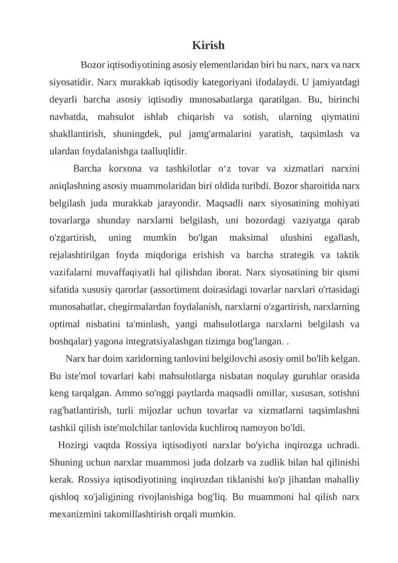 Narxning mohiyati vazifalari va turlari 2