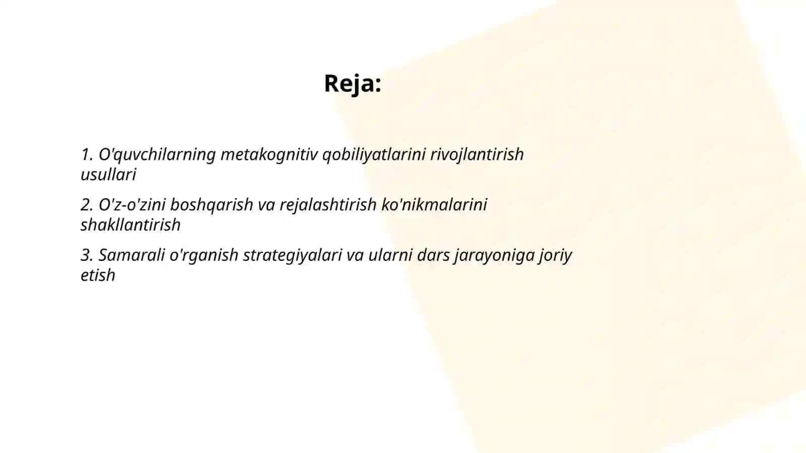 O'quv bilish komponentligini rivojlantirish 2
