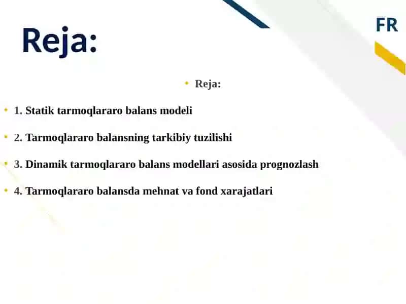 TARMOQLARARO BALANS ASOSIDA TARMOQLAR RIVOJLANISHI TAHLILI 2