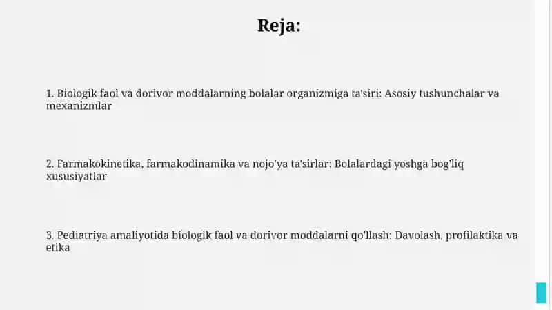 Biologik faol va dorivor moddalarning bolalar organizmiga ta'siri 2