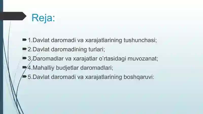 DAVLAT DAROMADLARI VA XARAJATLARI 2