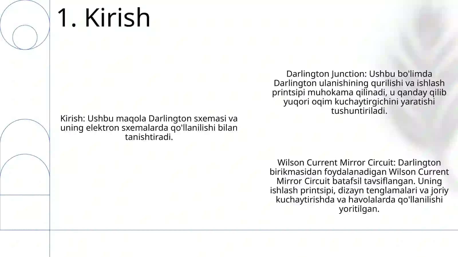 Darlington Juftligi. Uilson Tok Ko‘Zgulari Sxemasi 2