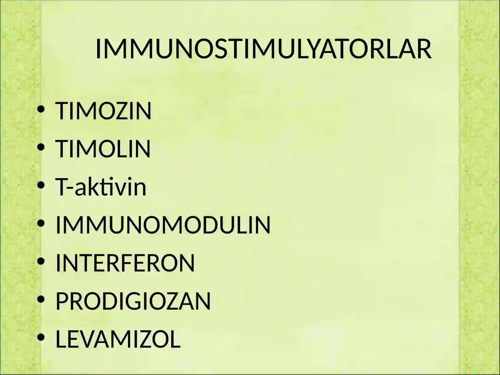 Immunitetga ta’sir etuvchi moddalar. Allergik kasalliklarda qo’llaniladigan moddalar 2