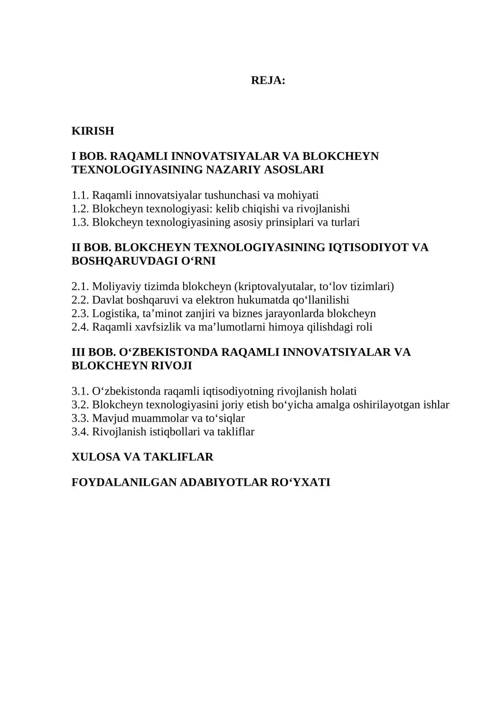 Raqamli innovatsiyalar va Blokcheyn tehnologiyasi 2