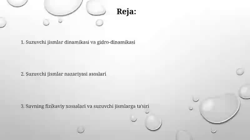 Suzuvchi jismlar nazariyasi 2