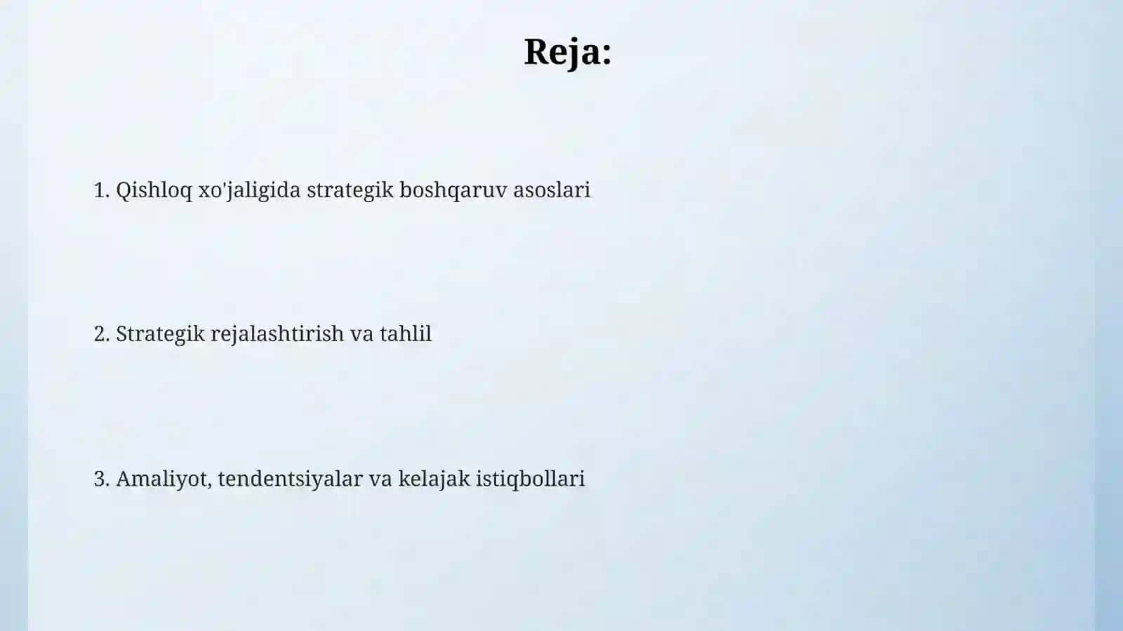 Qishloq xo’jaligida strategik boshqarish 2