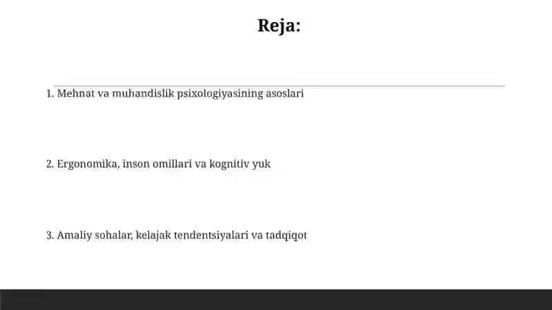 Mehnat va Muxandislik psixologiyasi 2