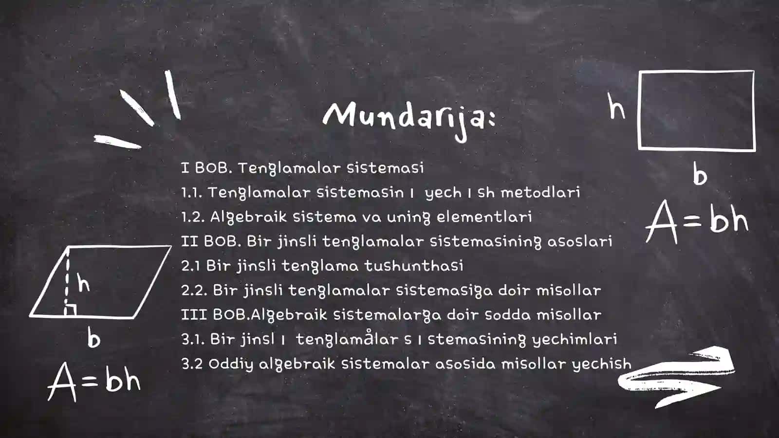 BA'ZI ALGEBRAIK SISTEMALAR VA ULARGA DOIR MISOLLAR 2