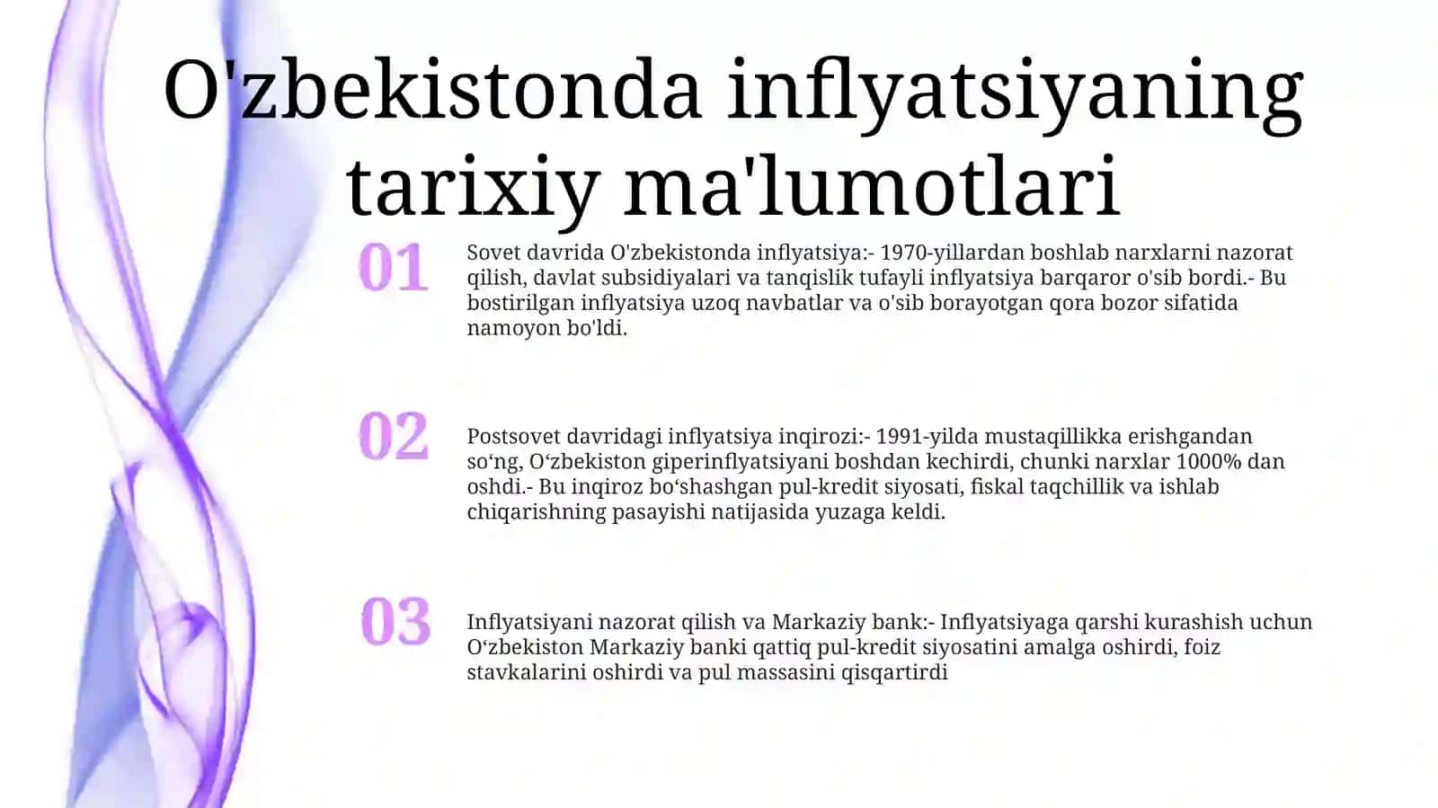 Inflatsiya Va OʻZbekistonda Inflyatsiyaga Qarshi Siyosati 2