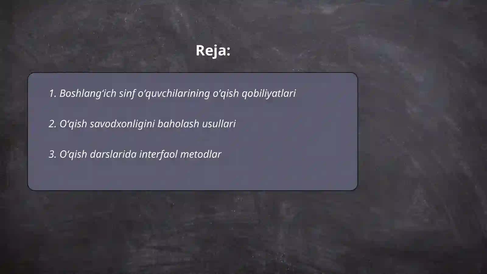 Boshlangʻich sinfda oʻqish savodxonligini tahlil qilish 2