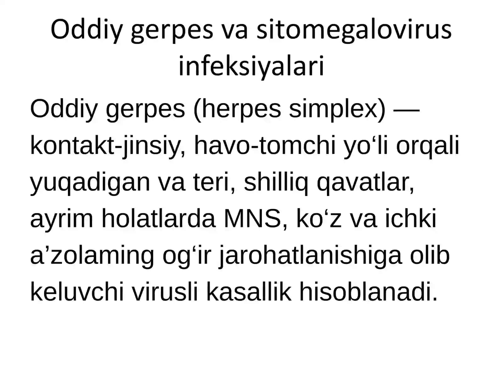 Oddiy gerpes va sitomegalovirus infeksiyalari 2