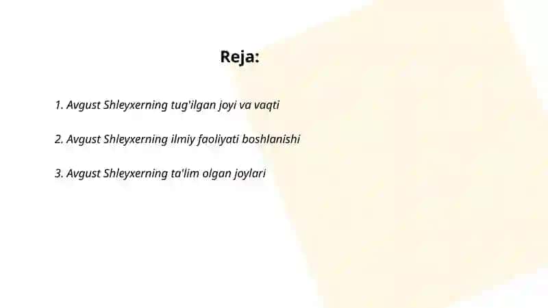 Avgust Shleyxer hayoti va ijod yo'li 2