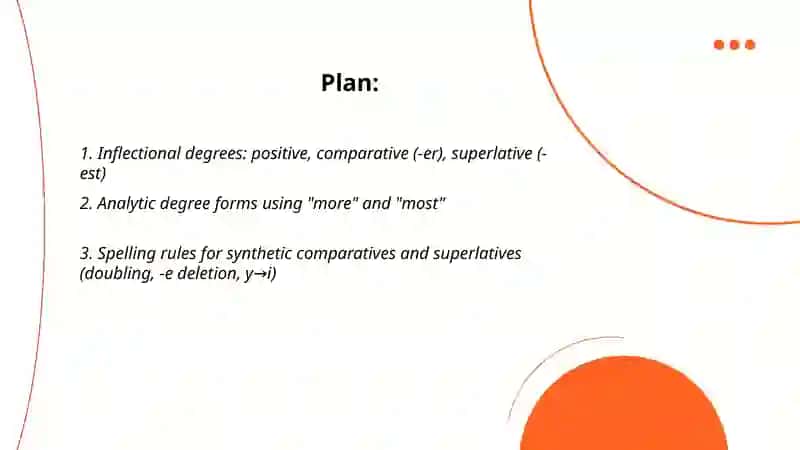 Adjective morphology 2