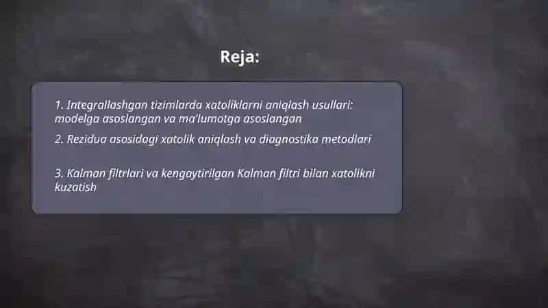 Integrallashgan tizimdagi xatoliklarni aniqlash va tahlil qilish 2