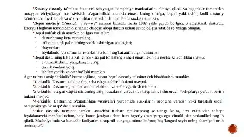 OCHIQ KODLI VA BEPUL DASTURIY VOSITALARDAN FOYDALANISHDAGI ETIK MASALALAR 2